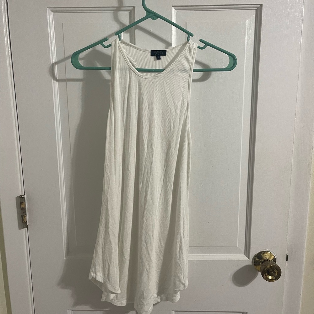 White Halter Sleeveless Mini Sundress